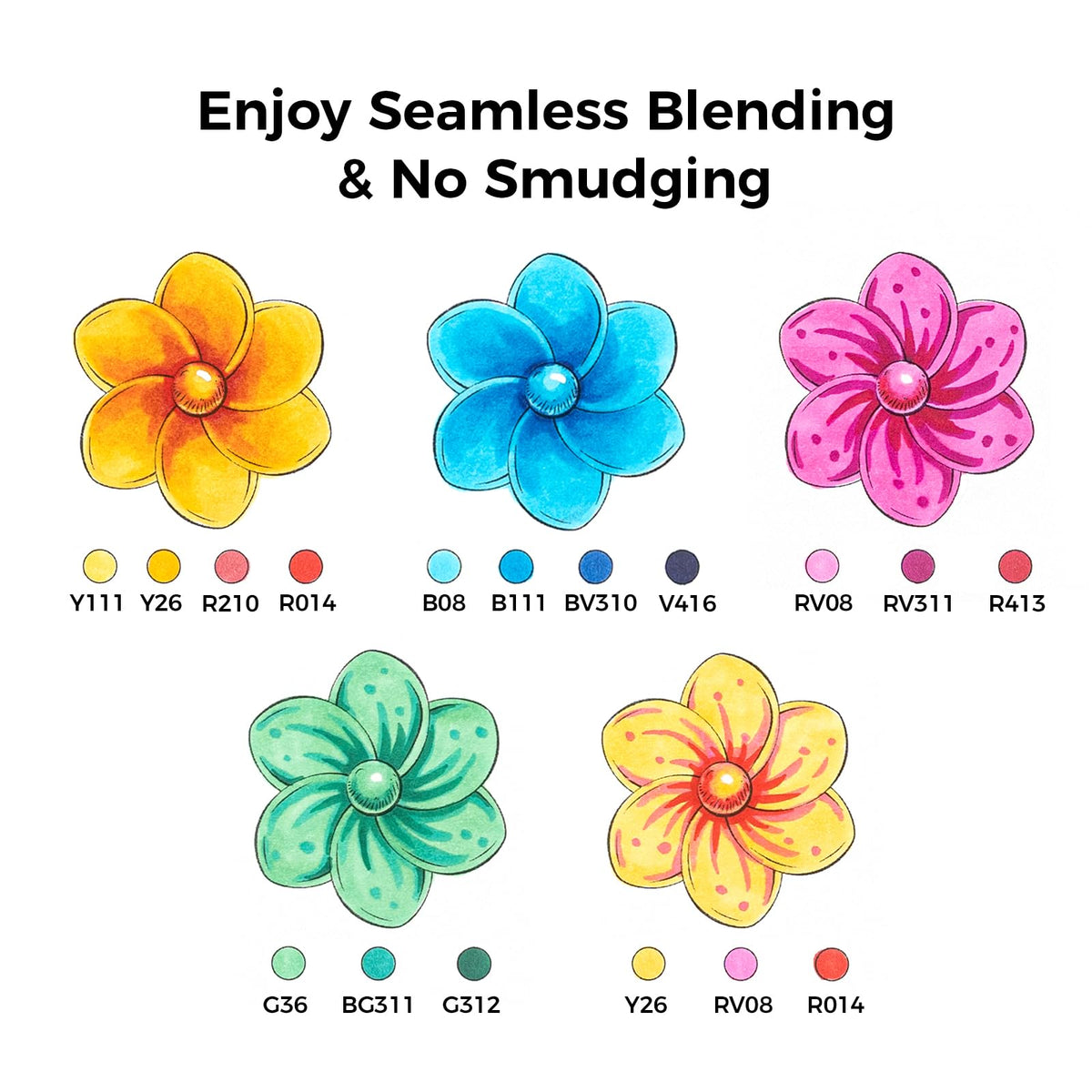 Ohuhu Honolulu 2 Alcohol Markers, 48 Colours, Brush & Chisel Tips